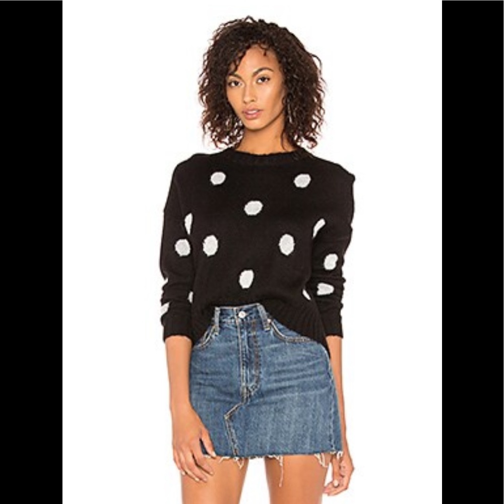Rails Perci Sweater Black Ivory Polka Dot